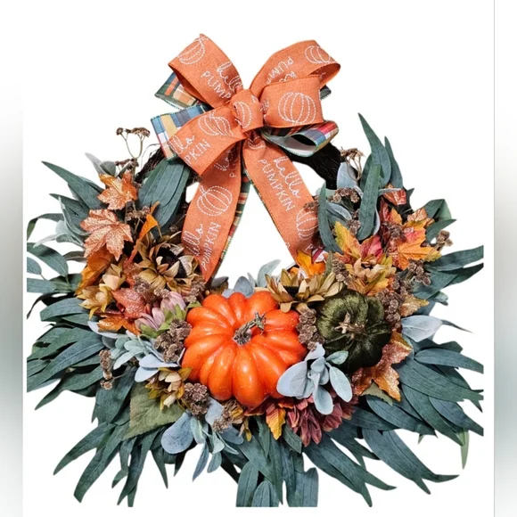 Hello Pumpkin fall wreath - Picture 2 of 9